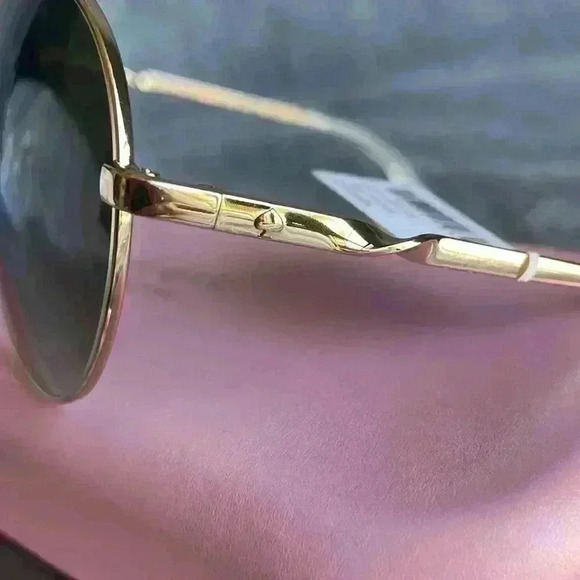 Kate Spade New York Joshelle 60mm Aviator Sunglasses in Gold/ Nude/Green NWT - Picture 5 of 8